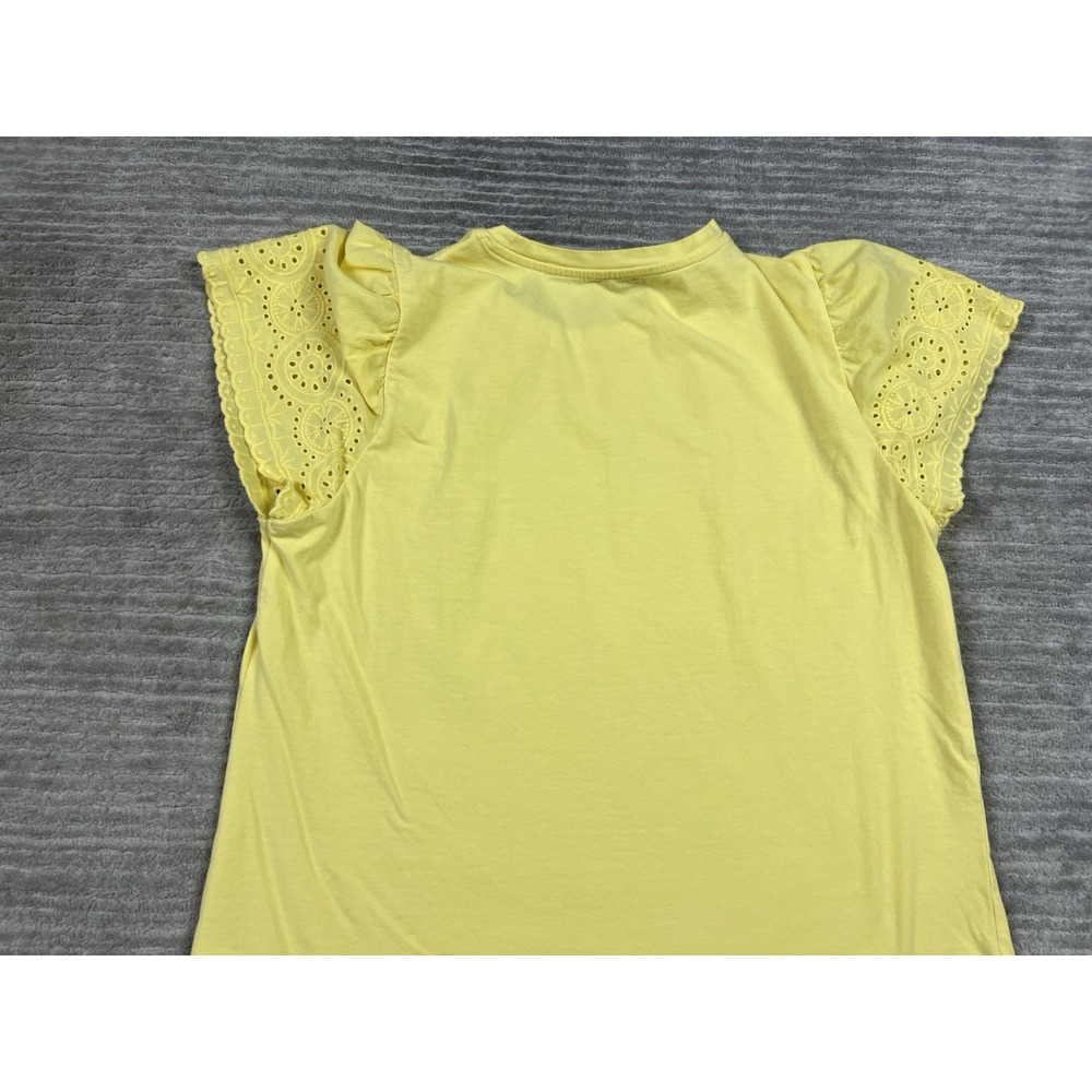 Express Top Womens Large Yellow Short Sleeve Cotton Blend Casual - Picture 8 of 13